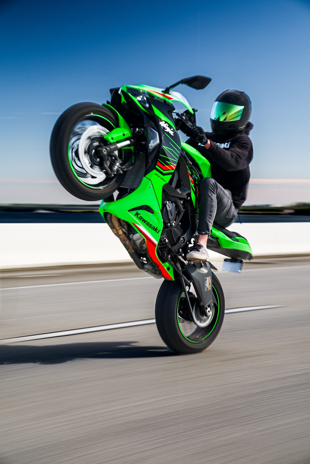 Kawasaki Ninja ZX motorcycle wheelie