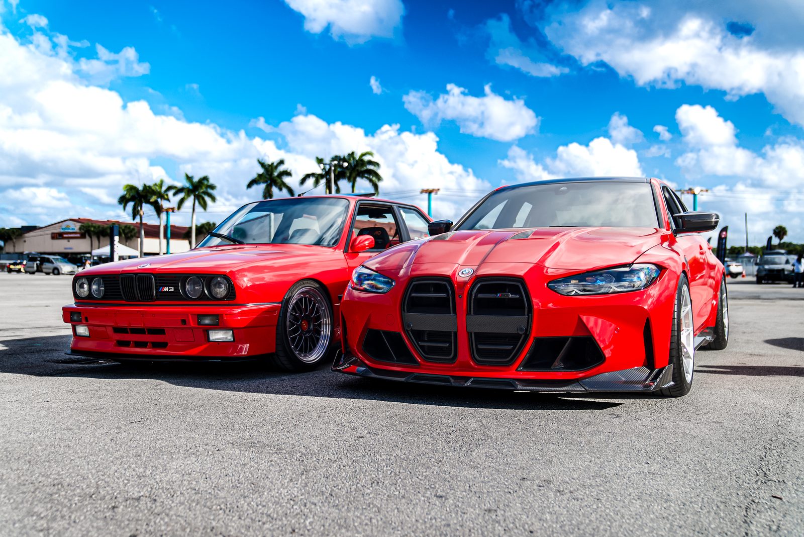 BMW E30 M3 and BMW M3 side by side